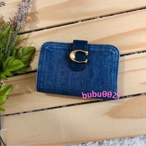 NWT💙Coach Women Denim Tabby Medium Wallet Deep Blue CAN58 Gift Idea